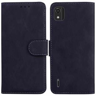 For Nokia C2 2nd Edition Skin Feel Pure Color Flip Leather Phone Case(Black)