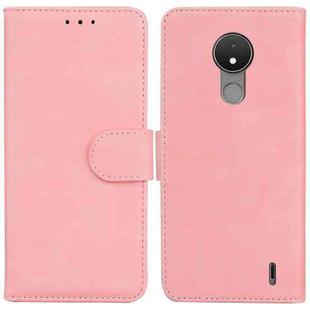 For Nokia C21 Skin Feel Pure Color Flip Leather Phone Case(Pink)