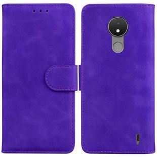 For Nokia C21 Skin Feel Pure Color Flip Leather Phone Case(Purple)