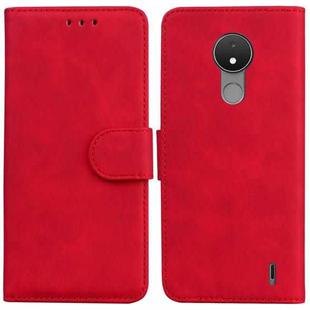 For Nokia C21 Skin Feel Pure Color Flip Leather Phone Case(Red)