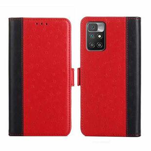 For Xiaomi Redmi 10 Ostrich Texture Flip Leather Phone Case(Red)