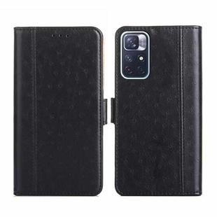 For Xiaomi Redmi Note 11 5G / Poco M4 Pro 5G Ostrich Texture Flip Leather Phone Case(Black)