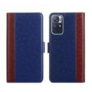 For Xiaomi Redmi Note 11 5G / Poco M4 Pro 5G Ostrich Texture Flip Leather Phone Case(Blue)
