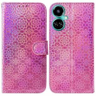 For Tecno Camon 19 Colorful Magnetic Buckle Leather Phone Case(Pink)