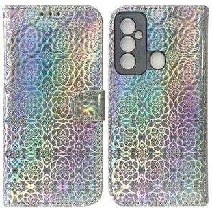 For Tecno Spark 6 GO Colorful Magnetic Buckle Leather Phone Case(Silver)