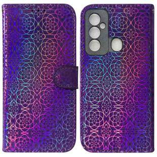 For Tecno Spark 6 GO Colorful Magnetic Buckle Leather Phone Case(Purple)