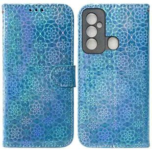 For Tecno Spark 6 GO Colorful Magnetic Buckle Leather Phone Case(Blue)