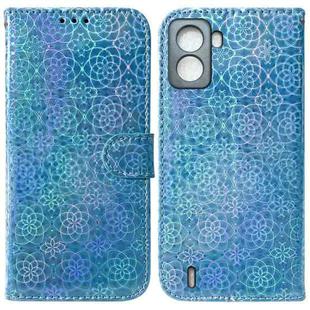 For Tecno Pop 6 No Fingerprints Colorful Magnetic Buckle Leather Phone Case(Blue)