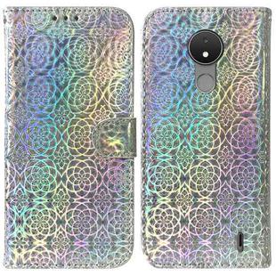 For Nokia C21 Colorful Magnetic Buckle Leather Phone Case(Silver)
