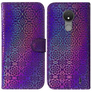 For Nokia C21 Colorful Magnetic Buckle Leather Phone Case(Purple)