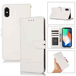 For iPhone X / XS Cross Texture Horizontal Flip Leather Phone Case(White)