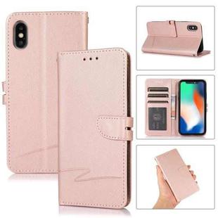 For iPhone X / XS Cross Texture Horizontal Flip Leather Phone Case(Pink)
