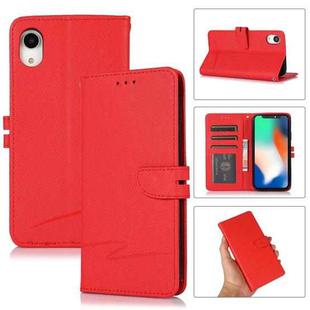 For iPhone XR Cross Texture Horizontal Flip Leather Phone Case(Red)