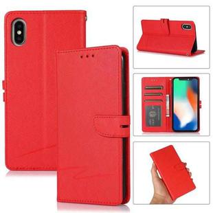 For iPhone XS Max Cross Texture Horizontal Flip Leather Phone Case(Red)