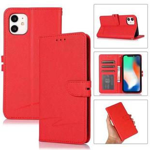 For iPhone 11 Cross Texture Horizontal Flip Leather Phone Case (Red)