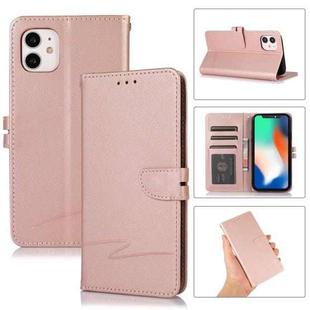 For iPhone 11 Cross Texture Horizontal Flip Leather Phone Case (Pink)