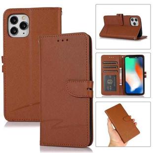 For iPhone 11 Pro Cross Texture Horizontal Flip Leather Phone Case (Brown)