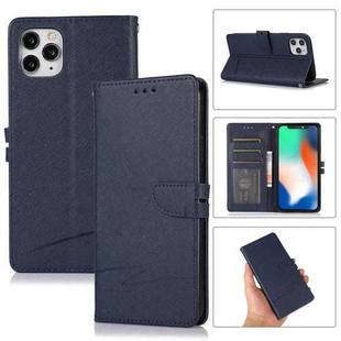 For iPhone 11 Pro Max Cross Texture Horizontal Flip Leather Phone Case (Dark Blue)