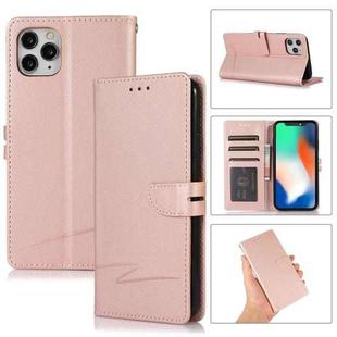 For iPhone 11 Pro Max Cross Texture Horizontal Flip Leather Phone Case (Pink)
