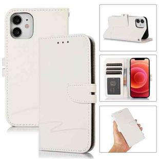For iPhone 12 mini Cross Texture Horizontal Flip Leather Phone Case (White)