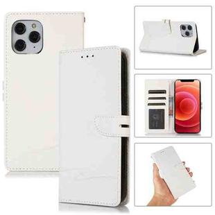 For iPhone 12 Pro Max Cross Texture Horizontal Flip Leather Phone Case(White)