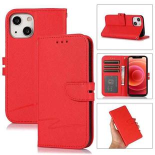 For iPhone 13 Pro Cross Texture Horizontal Flip Leather Phone Case (Red)