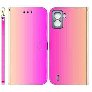 For Tecno Pop 6 No Fingerprints Imitated Mirror Surface Horizontal Flip Leather Phone Case(Gradient Color)