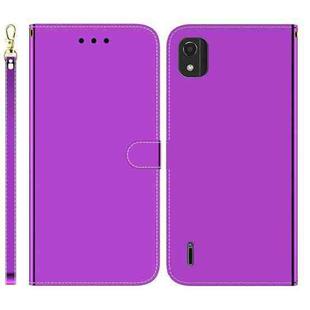 For Nokia C2 2nd Edition Imitated Mirror Surface Horizontal Flip Leather Phone Case(Purple)