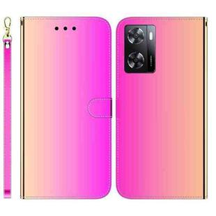 For OPPO A57 2022 4G/A57 2022 5G/Realme Q5i/Realme V23 5G/Realme Narzo 50 5G/A77 5G Imitated Mirror Surface Horizontal Flip Leather Phone Case(Gradient Color)