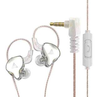 QKZ AK6 DAY In-ear Wire-controlled Subwoofer Phone Earphone with Mic(Transparent White)