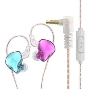 QKZ AK6 DAY In-ear Wire-controlled Subwoofer Phone Earphone with Mic(Blue Purple)