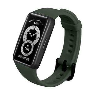 For Huawei Band 6 Silicone Watch Band(Dark Green)