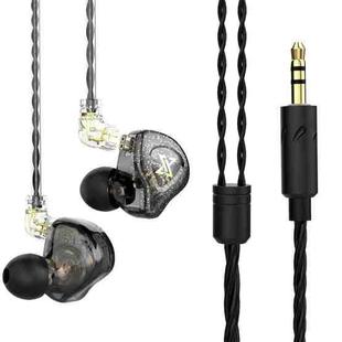 QKZ AK6 MAX In-ear Dynamic Subwoofer Wire-controlled Earphone, Version:Standard Version(Transparent Black)