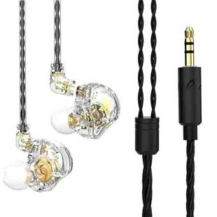 QKZ AK6 MAX In-ear Dynamic Subwoofer Wire-controlled Earphone, Version:Standard Version(Transparent White)