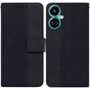 For Tecno Camon 19 Geometric Embossed Leather Phone Case(Black)