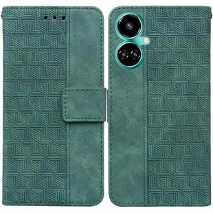 For Tecno Camon 19 Geometric Embossed Leather Phone Case(Green)
