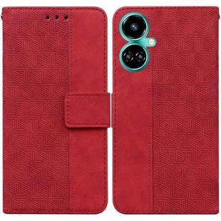 For Tecno Camon 19 Pro 5G Geometric Embossed Leather Phone Case(Red)