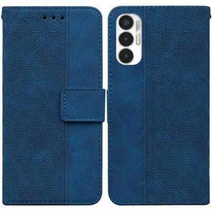 For Tecno Pova 3 LE7 Geometric Embossed Leather Phone Case(Blue)