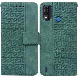 For Nokia G11 Plus Geometric Embossed Leather Phone Case(Green)