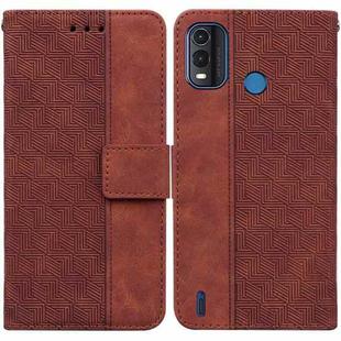 For Nokia G11 Plus Geometric Embossed Leather Phone Case(Brown)