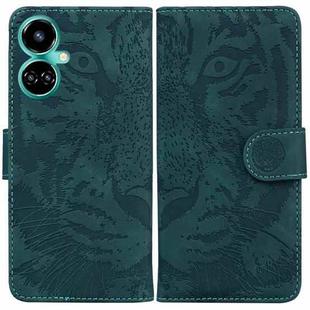 For Tecno Camon 19 Tiger Embossing Pattern Horizontal Flip Leather Phone Case(Green)