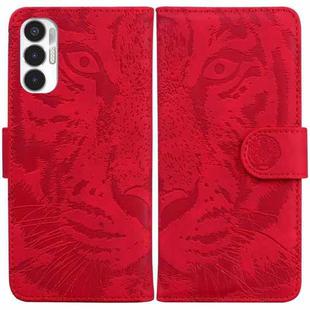 For Tecno Pova 3 LE7 Tiger Embossing Pattern Horizontal Flip Leather Phone Case(Red)