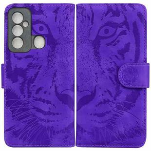 For Tecno Spark 6 GO Tiger Embossing Pattern Horizontal Flip Leather Phone Case(Purple)