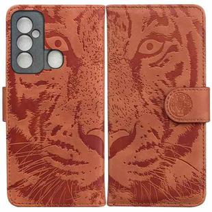 For Tecno Spark 6 GO Tiger Embossing Pattern Horizontal Flip Leather Phone Case(Brown)