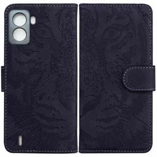 For Tecno Pop 6 No Fingerprints Tiger Embossing Pattern Horizontal Flip Leather Phone Case(Black)