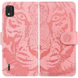 For Nokia C2 2nd Edition Tiger Embossing Pattern Horizontal Flip Leather Phone Case(Pink)