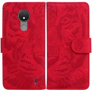 For Nokia C21 Tiger Embossing Pattern Horizontal Flip Leather Phone Case(Red)