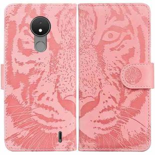 For Nokia C21 Tiger Embossing Pattern Horizontal Flip Leather Phone Case(Pink)