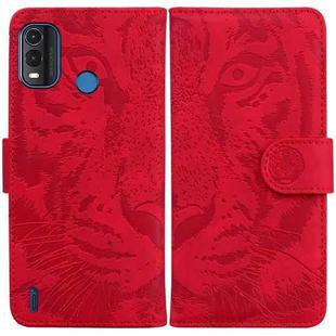 For Nokia G11 Plus Tiger Embossing Pattern Horizontal Flip Leather Phone Case(Red)