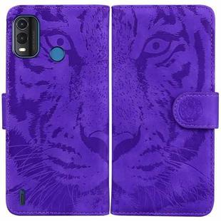 For Nokia G11 Plus Tiger Embossing Pattern Horizontal Flip Leather Phone Case(Purple)